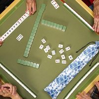 Tapis de Mahjong d'Halloween de luxe portable, résistant à l'eau, avec dessus en caoutchouc, dos antidérapant en caoutchouc et bords renforcés, avec instructions