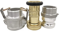 Boquilla de Incendios Roja de 2-1/2 Pulgadas con Conector Camlock de Aluminio Tipo F&B de 2-1/2 Pulgadas para Manguera Plana, Conexiones Rápidas Camlock