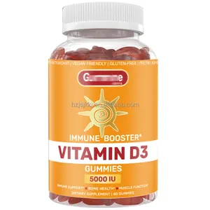 Private Label Immuunondersteuning 5000 Iu Vitamine D3 Gummies Voedingssupplement Voor Het Versterken Van Botten Tanden En Spieren