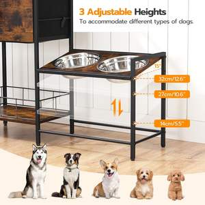 Bols surélevés pour chiens Support de bol surélevé avec <span class=keywords><strong>panier</strong></span> à jouets Armoire de support de bol pour <span class=keywords><strong>chien</strong></span> avec rangement pour animaux de compagnie pour chiens moyens XL - Product Image 4