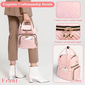 Free Sample <b>Large</b> Capacity Travel <b>Makeup</b> <b>Bag</b> Nail Polish Organizer Backpack With Custom Logo Holds 70 Bottles Portable Feature - Product Image 3