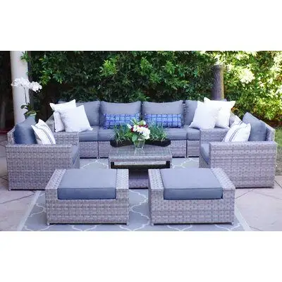 Factory Direct Sales Outdoor Rattan Patio Hotel Balcony Furniture Modern Garden Sofa Set