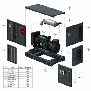 Générateur au gaz naturel 400 kVA 450 kVA 500 kVA 50 Hz triphasé 600 kVA - Product Image 2