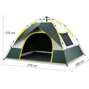 Tente de camping familiale étanche automatique Happy Travel Tente dôme coupe-vent portable pour la randonnée et le voyage Installation pop-up facile - Product Image 1