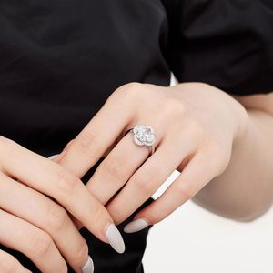 Dylam Charm Jewelry 925 Sterling <b>Silver</b> Rhodium Plated <b>Eternity</b> Band Blossom Flower Four-Leaf Clover Zirconia Women <b>Rings</b> - Product Image 3