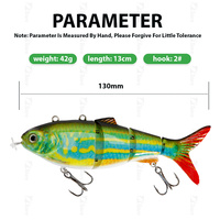 Tolure Manufacturer umpan pancing sambungan keras 130mm 42g, Robot ikan 4 bagian otomatis sambungan Multi elektrik