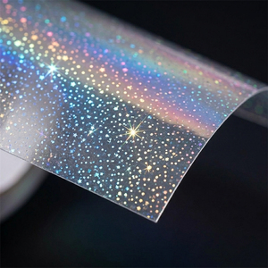 Pellicola Olografica Glitterata a Freddo Eco-Friendly ad Alta Lucentezza in PVC, Larghezza 1,4m per Adesivi Regalo e Artigianali - Product Image 4