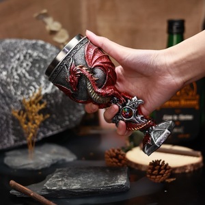Nuevo Producto, Copa de Vino Tinto con Diseño de Dragón Malvado, Dragón Occidental en 3D Estereoscópico, Copa Alta de Guerrero, Artesanía de Resina - Product Image 4