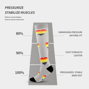 Chaussettes de compression sportives personnalisées avec logo, multicolores, design sur mesure, pour hommes et femmes, chaussettes longues pour la course en plein air - Product Image 5
