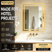 Miroir LED Rectangulaire Tactile Intelligent pour Salon et Salle de Bain, Anti-buée, avec Éclairage LED, pour Projets de Villas