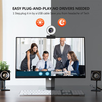 Webcam Full HD 4K 1080P 2K Kamera Web A9 Auto Focus dengan Mikrofon untuk PC Laptop, Cocok untuk Belajar Online, Konferensi, YouTube