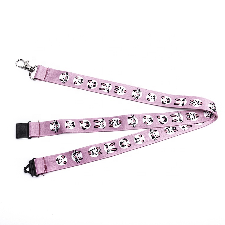 Printing logo Polyester Lanyard With Metal Hook Image 5