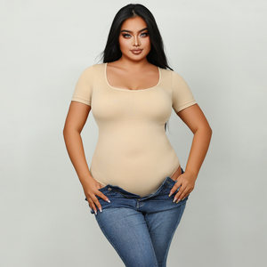 <span class=keywords><strong>Corset</strong></span> de <span class=keywords><strong>grande</strong></span> <span class=keywords><strong>taille</strong></span> à haute élasticité avec crochet, string à manches courtes, pour femmes, pour l'été - Product Image 4