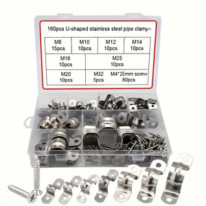 Juego de Abrazaderas en Forma de U de Acero Inoxidable Sanya de 160 Piezas M8 M10 M12 M14 M16 M20 M25 M32 con Tornillos para Uso Industrial - Product Image 1