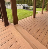Planches de sol extérieures en WPC, terrasse composite résistante aux intempéries, revêtement de sol à texture bois pour la rénovation de jardins et de patios
