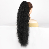 Extension de queue de cheval bouclée française de 30 pouces, longue, à pince, aspect naturel, résistante à la chaleur, en cheveux synthétiques pour femmes