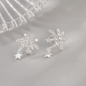 Boucles d'oreilles en moissanite, argent sterling 925, aretes largos, joyas de plata 925, pendientes de perlas, boucles d'oreilles en argent 925 pour femmes - Product Image 1
