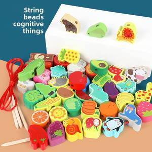 Ensemble de cuisine en bois pour tout-petits de 5 à 7 ans, <span class=keywords><strong>jeu</strong></span> de barbecue, kit d'artisanat, jouets alimentaires, perles, unisexe, vente en gros - Product Image 3