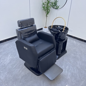 Fauteuil de lavage électrique professionnel au design moderne, réglable, avec fonction massage, pour salon de coiffure et spa capillaire - Product Image 3