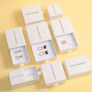 Boîte à bijoux en carton personnalisée avec tiroir, motif uni moderne élégant, couleur personnalisée, logo personnalisé, pour boucles d'oreilles, bagues, personnalisable - Product Image 4