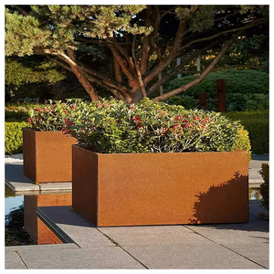 Jardinière décorative en corten, pot de fleurs en métal pour jardin - Product Image 6