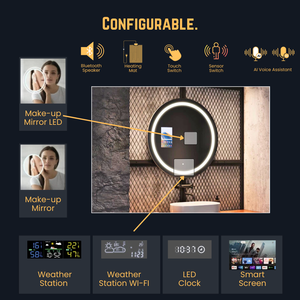 <span class=keywords><strong>Miroir</strong></span> <span class=keywords><strong>de</strong></span> <span class=keywords><strong>salle</strong></span> <span class=keywords><strong>de</strong></span> bains intelligent à LED alimenté par AI avec analyse <span class=keywords><strong>de</strong></span> la peau et suivi <span class=keywords><strong>de</strong></span> la santé Indice IP54 Connectivité <span class=keywords><strong>Bluetooth</strong></span> pour les salons - Product Image 4