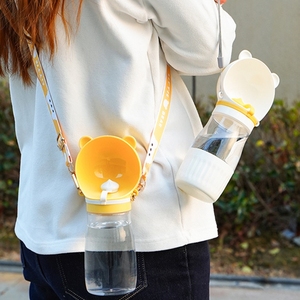 500ML Deluxe Portable Pet <b>Water</b> <b>Bottle</b> with Food Compartment & Adjustable Shoulder <b>Strap</b> for Long Walks Camping Dog Hydration - Product Image 3