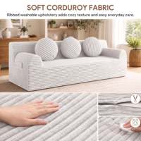 Gemütliches Zuhause Weißes Weiches Wolken-Wohnzimmersofa Kompakte Wohnung Plüsch-Chenille Weich Gepolstertes Modernes Sofa