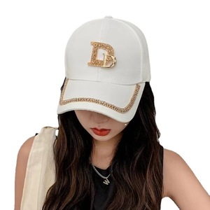 Casquette de baseball Hua Liyu réglable en coton avec strass et logo D – Élégante, pour le quotidien, protection solaire, style bec de canard - Product Image 2