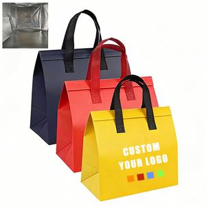 Sac isotherme portable réutilisable et imperméable en non-tissé avec logo personnalisé, en aluminium laminé, pour boissons et repas - Product Image 1