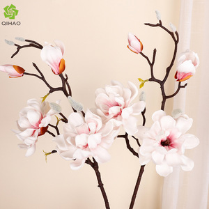 Fleurs artificielles de magnolia, branche unique, haute simulation, décorations intérieures pour mariage, en mousse et fil métallique - Product Image 5