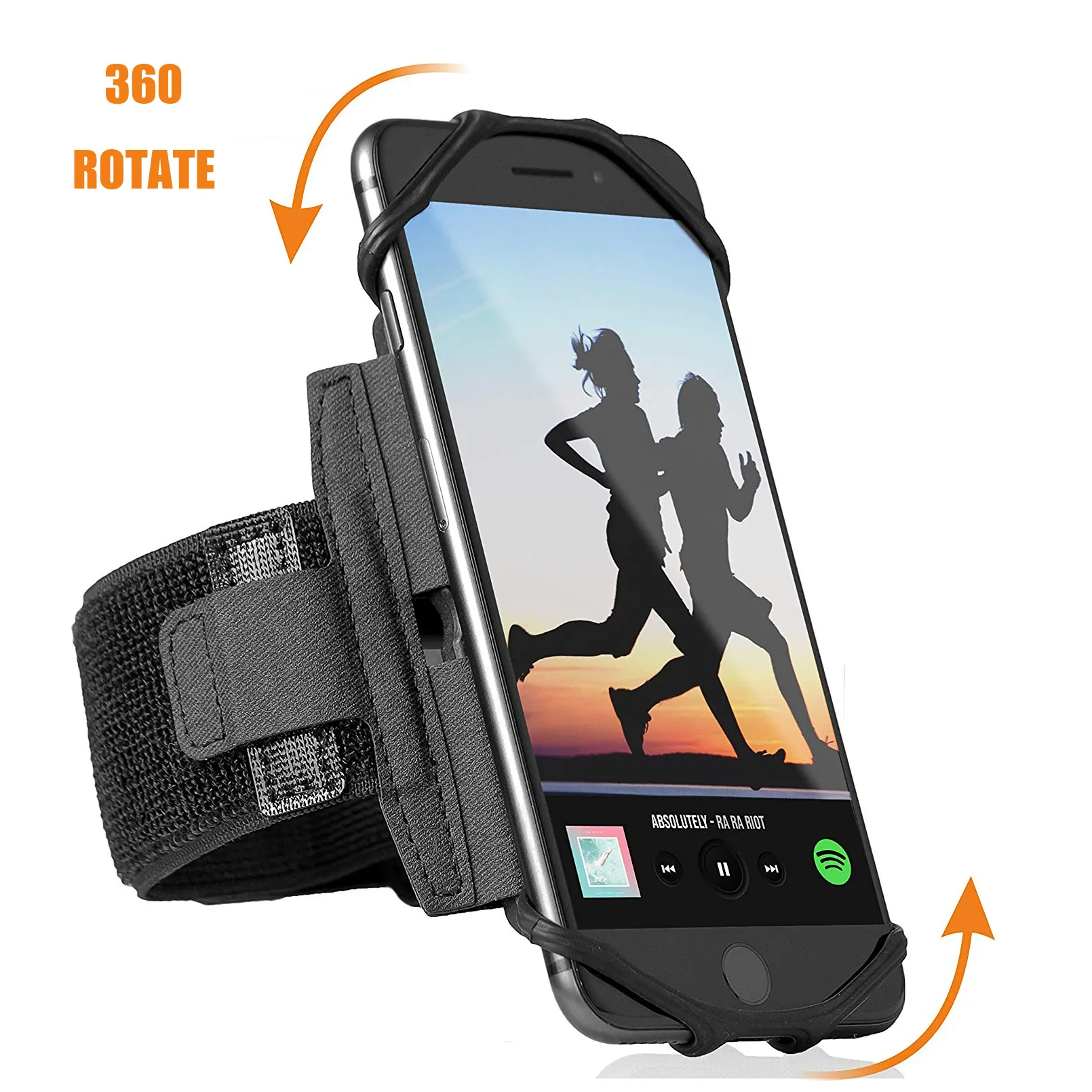 Custom Logo Printed Fabric Mobile Phone Armband Gym Sports Running Arm Pouch for iphone 7