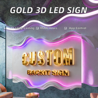 Panneau lumineux LED rétroéclairé 3D en ABS de luxe avec logo personnalisé pour bureau, maison, entreprise et clinique de beauté (étanche IP65)