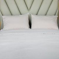 Draps en coton bambou respirant luxe 60% bambou 40% coton ensembles de draps housse de couette tissu mélangé 4 pièces ensemble de literie populaire