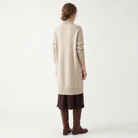 Robe pull en cachemire pour femme, col roulé, manches longues, coupe droite, style oversize