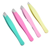 Pince à épiler pour cils miniatures personnalisées avec logo imprimé, en acier inoxydable, pour extensions de cils