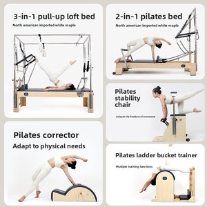 Elegante Reformer de Pilates de Madera de Arce, Diseño Interior Minimalista, Ideal para Prácticas Privadas de Yoga, Salud y Fitness - Product Image 4