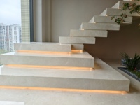 Marche d'escalier flottante en marbre gris sur mesure, marche d'escalier en pierre naturelle, poli miroir, pour intérieur, taille personnalisée, vente en gros usine, villa