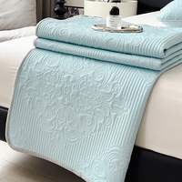 Couette d'été rafraîchissante en soie glacée lavée, couverture douce pour climatisation, tailles Twin et Full, avec bordure matelassée à double couture