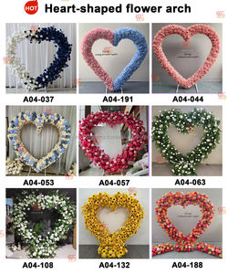 Hecho a mano personalizado Floral en forma de corazón Rosa Blanca boda telón de fondo decoración suave al aire libre flor arco - Product Image 3