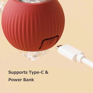 USB Rechargeable ABS <b>Smart</b> Teaser Ball with Tassel Stick Automated Self-Rotating Rolling Ball for Indoor Cats Training and Play - Product Image 4