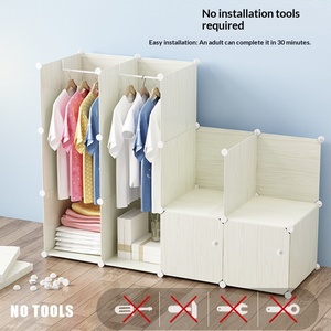 <span class=keywords><strong>Armario</strong></span> de PP Blanco para el Hogar, Combinaciones Versátiles, Diseño Modular DIY, Mueble de Almacenamiento Moderno y Minimalista, Ensamblado - Product Image 3