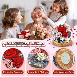 Ramo de Rosas Eternas Preservadas, Caja de Regalo con Flores Reales para el Día de la Madre, San Valentín, Cumpleaños, Aniversario, Decoración - Product Image 3