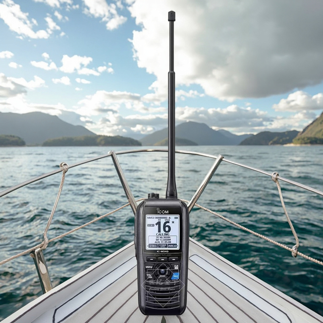 For IC-M94D VHF Marine Transceiver Two-Way DSC AIS GPS-Waterproof IPX7 10KM Range 6W Output Power Active Noise Cancelling