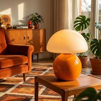Lampe de table TSINYE avec prise US AU EU, base en céramique, lampe de chevet à intensité variable, chambre à coucher, bureau, salon, couleur orange