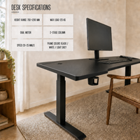 Bureau d'ordinateur ergonomique moderne réglable en hauteur, bureau de jeu avec cadre métallique, pour ordinateur portable, bureau à domicile, travail, PC, gaming, écologique
