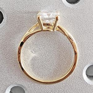 Gia Igi cincin tunangan emas padat untuk wanita, CVD HPHT Lab bantal tumbuh soliter 14k/18k - Product Image 3