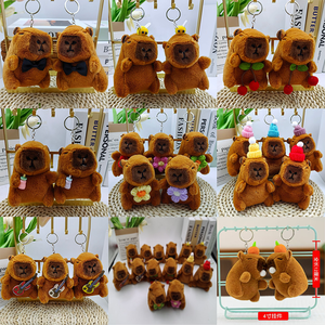 EN STOCK ¡Gran oferta de fábrica! Juguetes de peluche de capibara suave y adorable de 4 pulgadas, color naranja cereza, para máquinas de garras. - Product Image 2