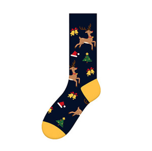 Calcetines navideños bonitos con diseño de copo de nieve y Papá Noel, calcetines de algodón de larga duración, calcetines cálidos de dibujos animados para fiestas festivas, adecuados para hombres y mujeres - Product Image 2