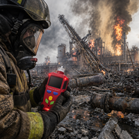 Détecteur de gaz portable 4-en-1 (O2, H2S, NH3, CO) avec pompe d'aspiration, moniteur 4 gaz, antidéflagrant, étanche, anti-poussière, triple alarme, écran LCD